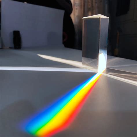 30x30x60mm Triangular Prism Bk7 Optical Prisms Glass Physics Teaching Refracted Light Spectrum