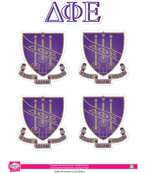 Delta Phi Epsilon Crest Sticker Sheet Sororityshop