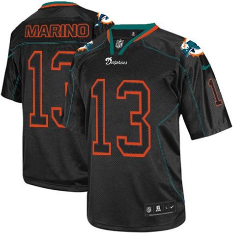 Dan Marino Jersey Mens Nike Miami Dolphins 13 Elite Lights Out Black