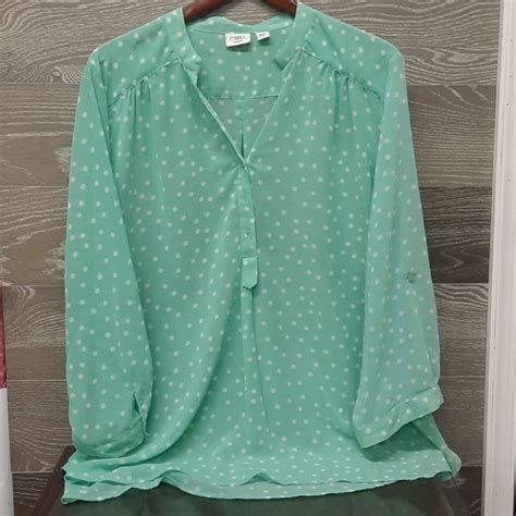 Cato Tops Cato Mint Green Polk A Dot Sheer Top Poshmark