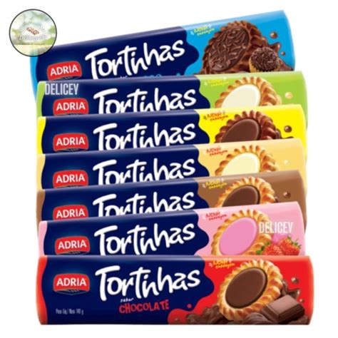 Kit Biscoito Recheado Tortinhas Adria 140g C 10 Ou C 5 Unidades Bolacha