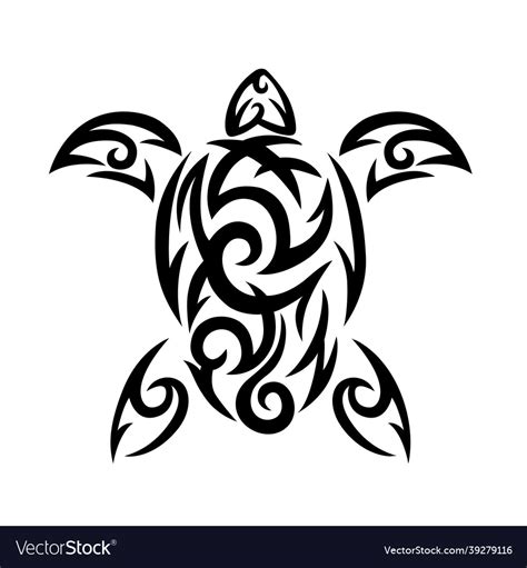 Tribal Sea Turtle Silhouette