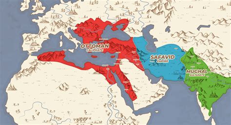 A Map Of The Gunpowder Empires At Roughly Their Peaks C 1700 R Mapporn