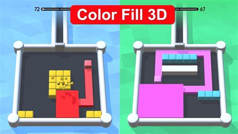 Color Fill 3d 1 100 Levels Gameplay Youtube