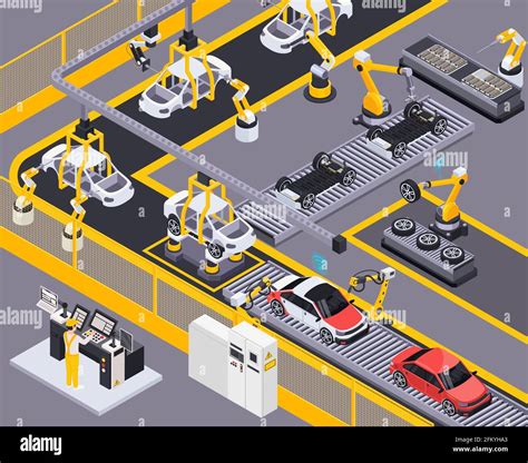 Automotive Factory And Assembly Line Stock Vector Images Alamy