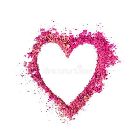 Sample Of Pink Lilac Blush Heart Shaped Eye Shadow Stock Image