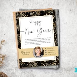 Realtor Happy New Year Card Real Estate Marketing Realtor Marketing