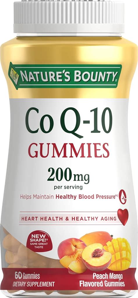 Nature S Bounty Coq10 Gummies Supports Heart Health Coq10 200 Mg Per Serving 60