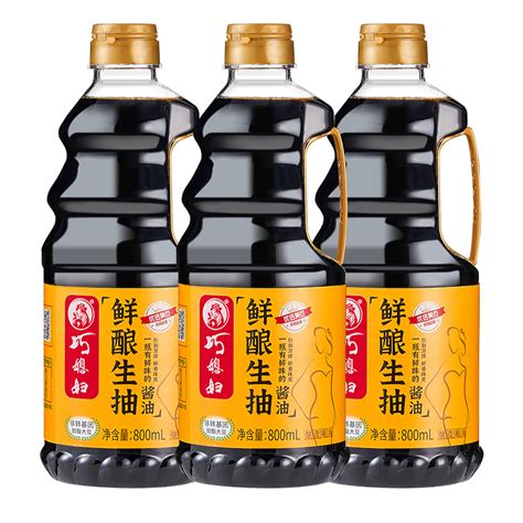 巧媳妇鲜味生抽鲜酿生抽调味卤炖炒菜凉拌酿造生抽酱油800ml 3