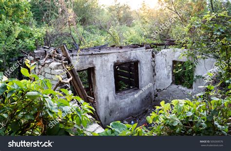 Skeleton Burned House Ruins Building Woods Stock Photo 509269576