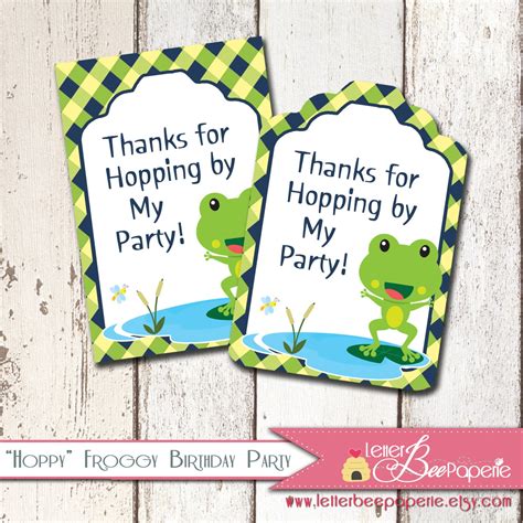 Custom Hoppy Froggy Theme T Tags Favor Tags Boys Birthday