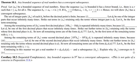 Solved N100 Theorem 18 1 Any Bounded Sequence Of Real Chegg