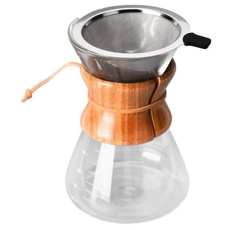 Vvikizy Bouilloire à café Cafetière en verre Bouilloire Verser sur la