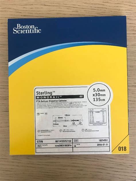 New Boston Scientific Sterling Monorail Pta Balloon