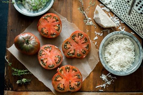 Baked Tomatoes Recipe with Srambled Eggs Breakfast | White On Rice