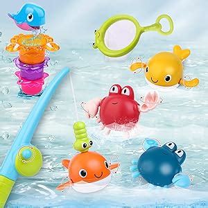 Jouets de Bain pour Les Tout Petits 10 Pièces de Jeu de Pêche