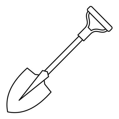 Shovel icon, outline style 14527435 Vector Art at Vecteezy