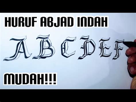 KEREN!!!CARA MEMBUAT TULISAN INDAH HURUF ABJAD. - YouTube