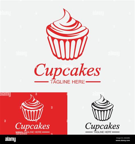 Cupcake Logo Design Vector Template Cupcakes Bakery Icon Stock Vector