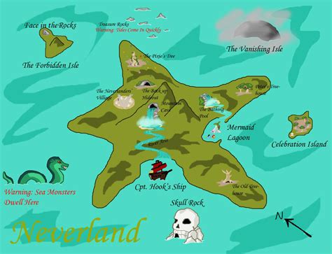 Map of Neverland by thinkpink9 on DeviantArt