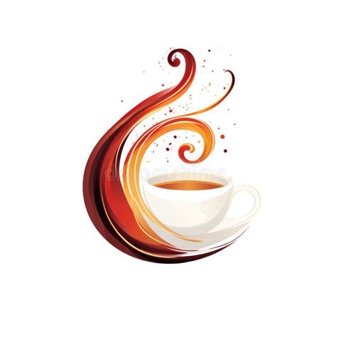 Black Coffee Cup Logo Icon. Abstract Minimalist Background. Stock ...