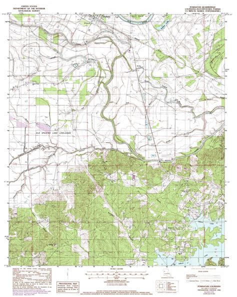 Powhatan Topographic Map Scale Louisiana