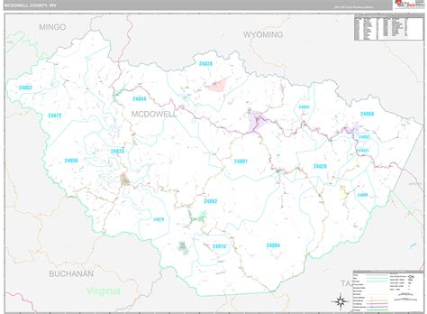 Mcdowell County Wv Wall Map Premium Style By Marketmaps