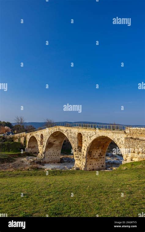 Pont Julien Roman Stone Arch Bridge Over Calavon River Provence