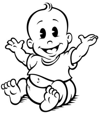 Baby clipart black and white – Clipartix