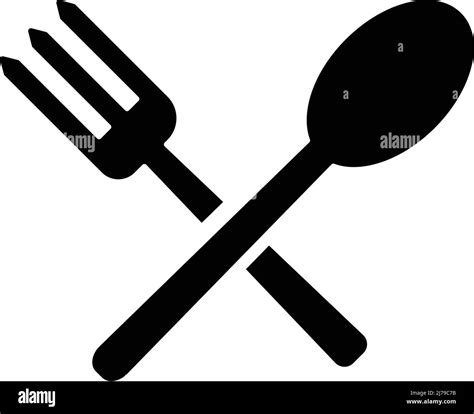 Knife And Fork Silhouette Icon Vector Crossing Knives And Fork Editable Vector Stock Vector