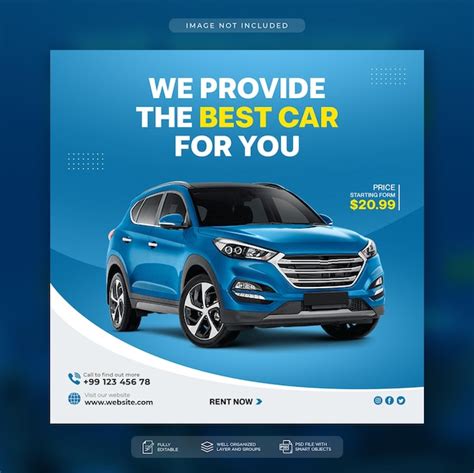 Premium Psd Car Rental Flyer Social Media Post And Web Banner Template