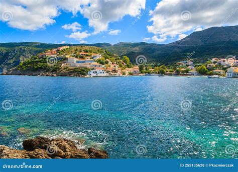 Beautiful Bay In Assos Fishing Village On Coast Of Kefalonia Island