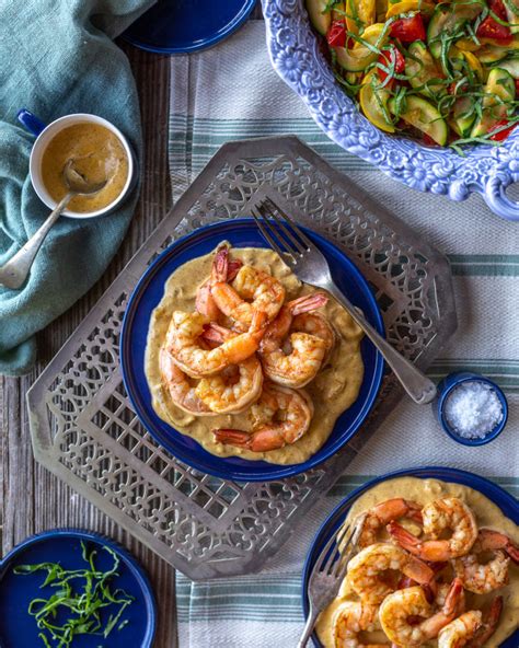 Shrimp In Saffron Cream Sauce With Sautéed Squash Primal Wellness