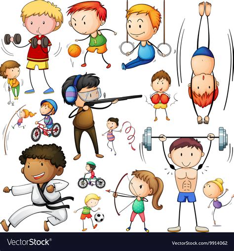 People Doing Different Types Of Sports Royalty Free Vector
