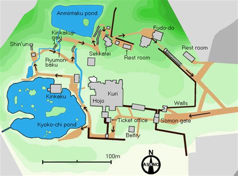 Plan of Kinkaku-ji temple complex | Kinkakuji, Kyoto map, How to plan