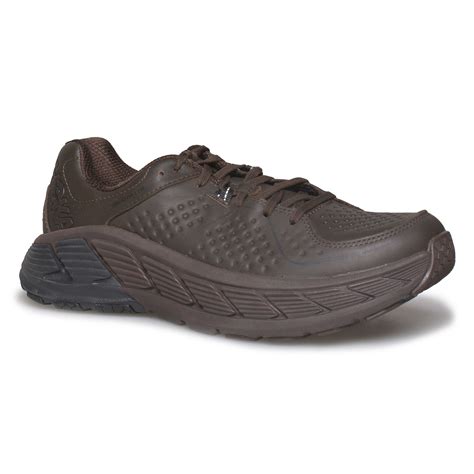 Hoka One One Gaviota Leather Demitasse / Black Running Shoe's - Men's ...