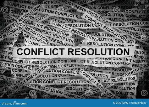 Strips Of Newspaper With The Words Conflict Resolution Typed On Them