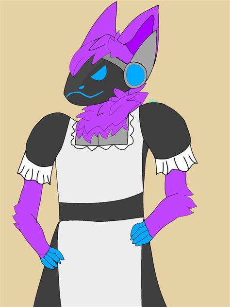 Drew Generic Purple Protogen In A Maid Dress R Protogen