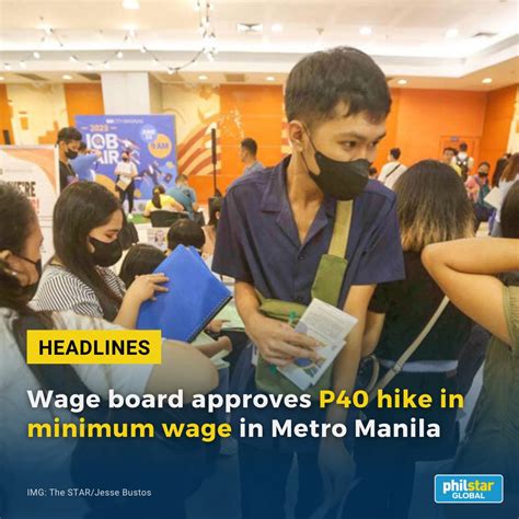 Philstar On Twitter P Per Day Na Ang Minimum Wage Sa Metro