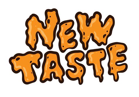 New Taste Word Text Illustration Hand Drawn For Sticker And Design