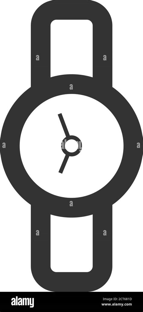 Wrist Watch Icon In Thick Outline Style Black And White Monochrome