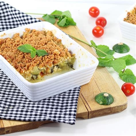 Recette Crumble salé courgette chèvre menthe Magazine Omnicuiseur