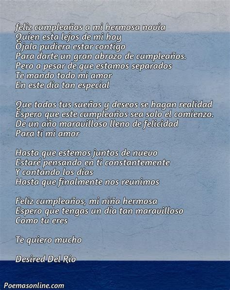 Cinco Mejores Poemas De Cumplea Os Para Mi Novia Que Esta Lejos