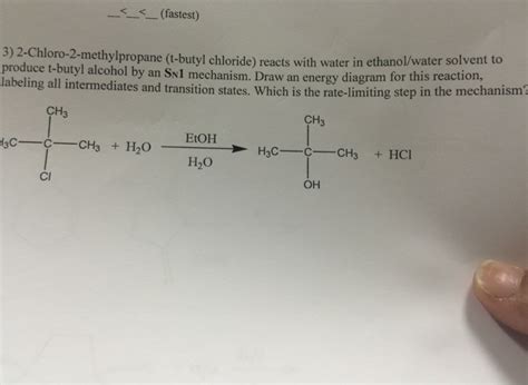 Energy Diagram Of The Reaction Of T Butyl Chloride With Wate