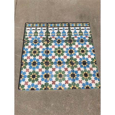 Moroccan Encaustic Cement Tiles with Traditional Fez Moorish Design ...