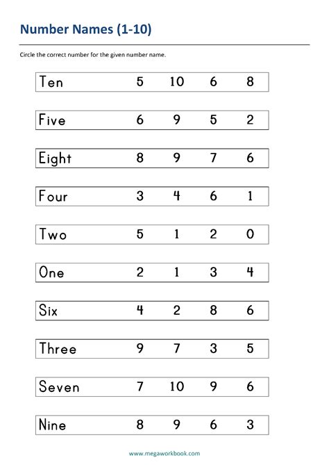 Number Names Worksheets Write Number In Words MegaWorkbook