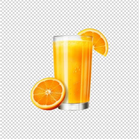 Premium Psd Orange Juice Glass Isolated On White