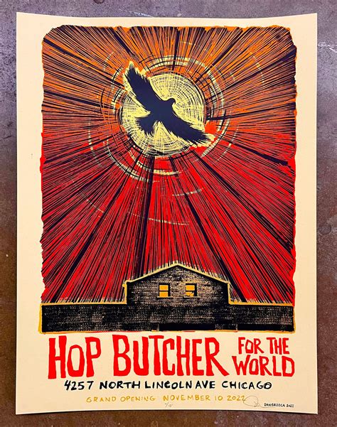Hop Butcher Lincoln Ave Grand Opening poster | Ground Up Press: Artwork