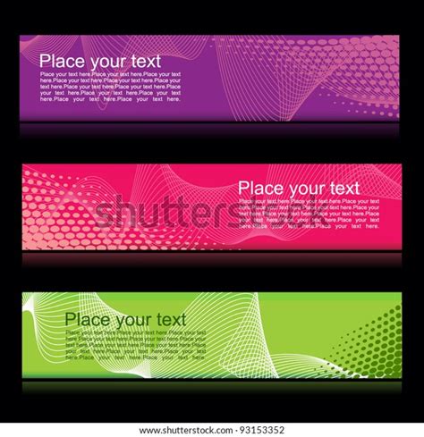 Vector Set Three Colorful Banners Background Stock Vector Royalty Free