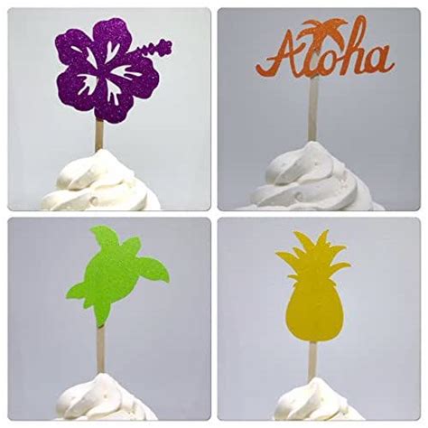 Amazon Hawaiian Party Hawaiian Cupcake Luau Cupcake Toppers